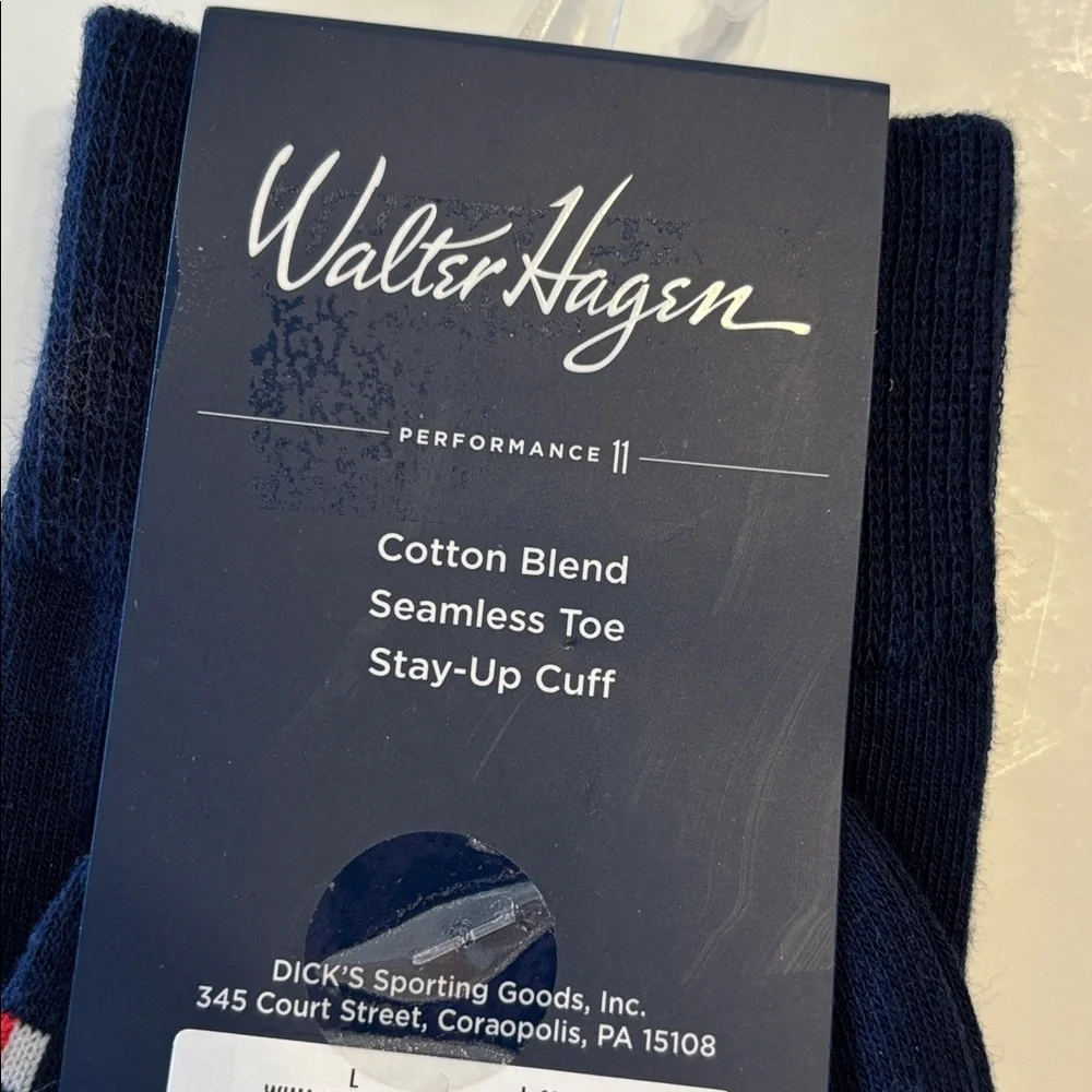 Walter Hagen Men's Novelty Blue Nautical Flags Golf Crew Socks